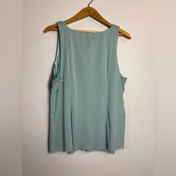 Vintage y2K Lane Bryant Teal Women’s Blouse Plus  Size 18-20 Satin Coquette Sexi - Picture 2 of 12